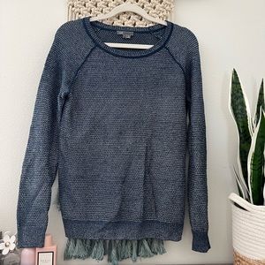 Vince Blue Metallic Knit Sweater Small